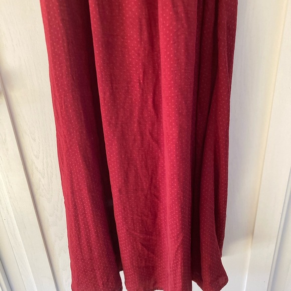 Anthropologie dRA Deep Red Ruffle Dress Milkmaid Puff Sleeves - Picture 3 of 4